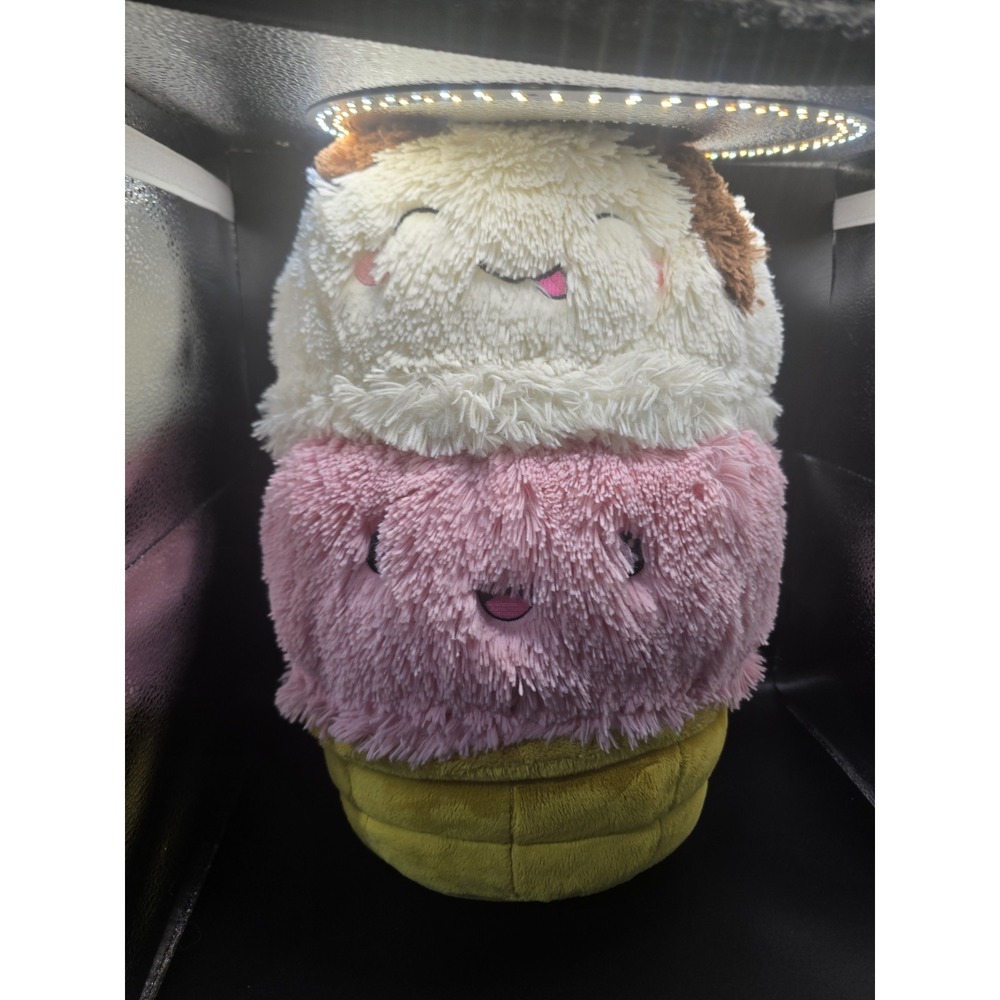 Squishable Ice Cream Cone Vanilla Strawberry with Sprinkles Chocolate Plush